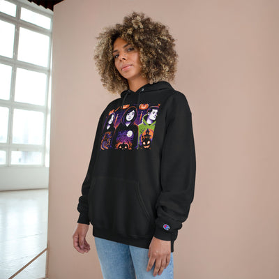 Halloween Champion Hoodie, Spooky Sweatshirt, Fall Fashion, Cozy Gift, Unisex Hoodie, Ghost and Pumpkin Design